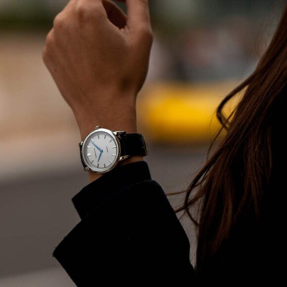 Corniche Accessories - Corniche Heritage 36 White Ceramic Dial Black Leather Strap Watch – LIKE NEW